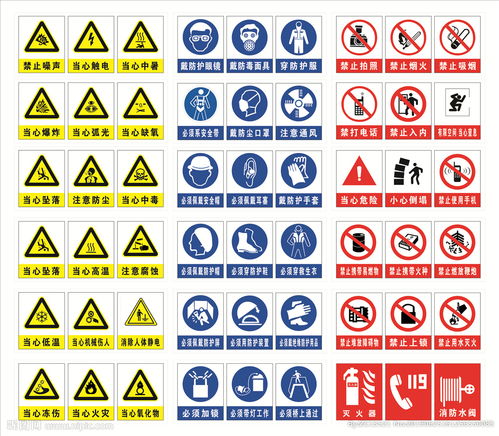 安全警示标志标牌颜色图片