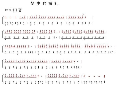 鋼琴曲《夢中的婚禮》簡譜和五線譜