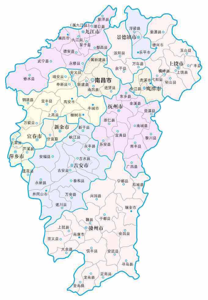 江西省各地市地图图片
