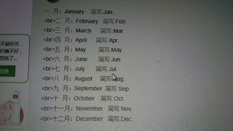 january 2,二月:feb.:february 3,三月:mar.:march 4,四月:apr.