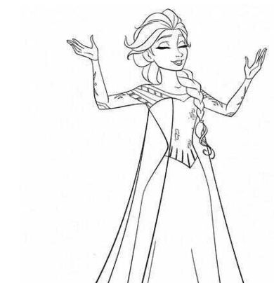 艾莎简笔画1,首先将艾莎公主头上一缕缕的头发线条画出来