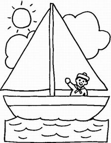 儿童画船简单图片