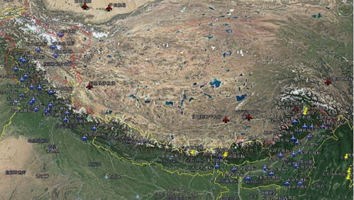 中印边境地形图3d图片