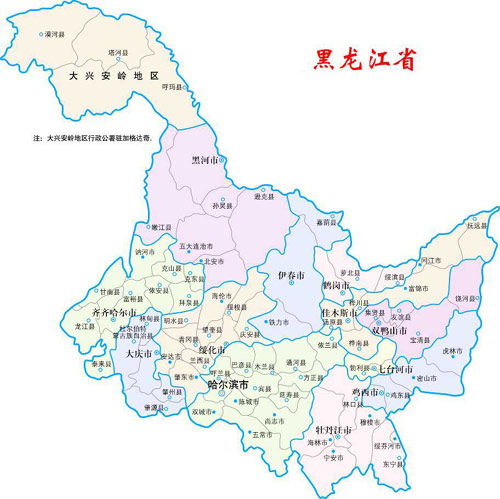 黑龙江省地图(黑龙江省地图高清全图)