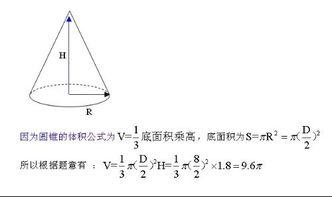 锥体体积公式图片