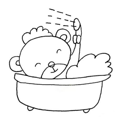 仙女洗澡的简笔画怎么画