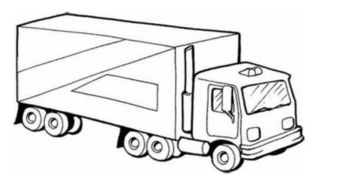 集装箱卡车简笔画图片