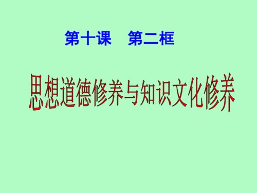 什麼是思想道德素質