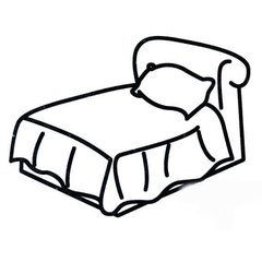 床的简笔画法 卡通图片