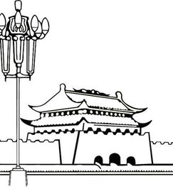 天安城门的侧面画图片