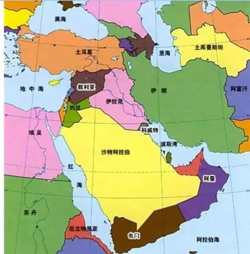 中东地图高清可放大图片