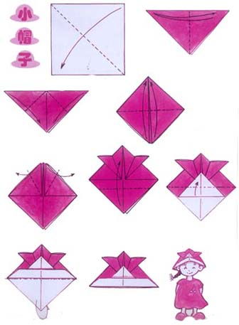 儿童折纸帽子的做法图片
