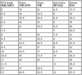 eu鞋码尺码图片