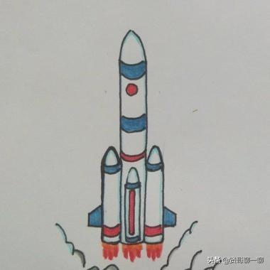 建党100周年绘画火箭图片