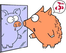 猪八戒照镜子卡通图片图片