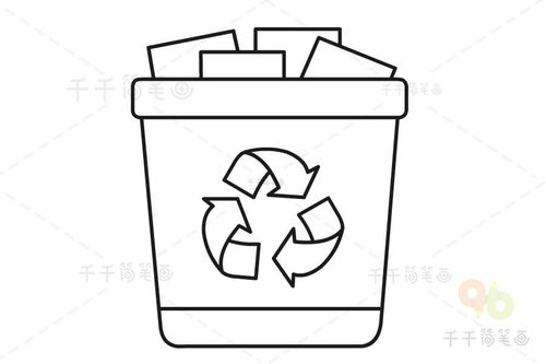 医疗废物垃圾桶简笔画图片