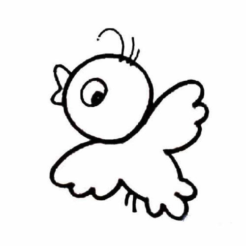 小鸟怎么画简单漂亮,在天上飞的小鸟简笔画1,首先我们画出鸟儿的翅膀