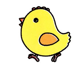 怎么用圆形画简笔画卡通动物小鸡?