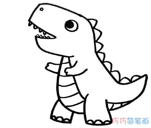 宝宝画恐龙简单画法图片