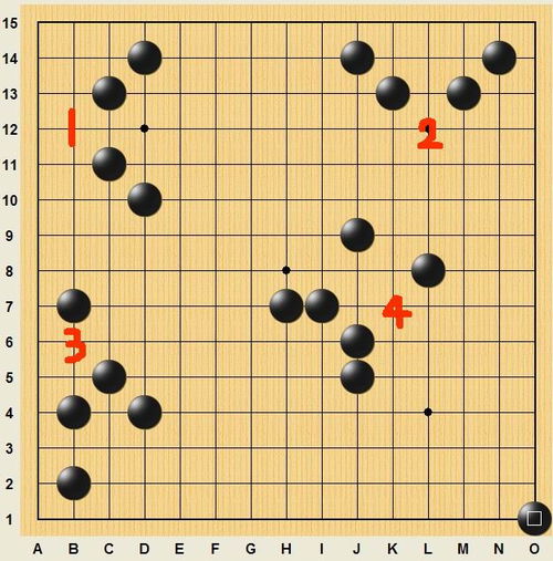 禁點:黑棋一子形成三三,四四,長連,四三三,四四三的那一點稱為禁點