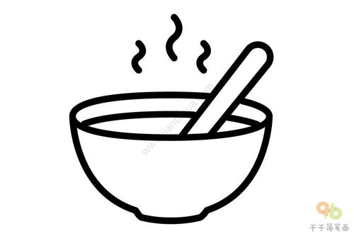 一碗汤的简笔画