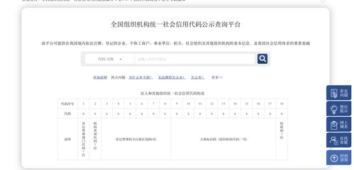 全国统一社会信用代码查询