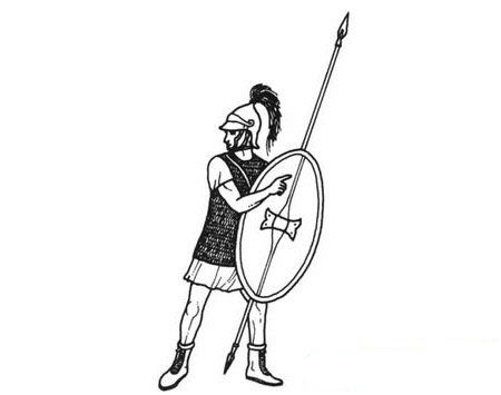 古代士兵简笔画 动漫图片