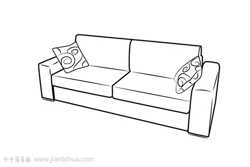 沙发的简笔画 简单图片