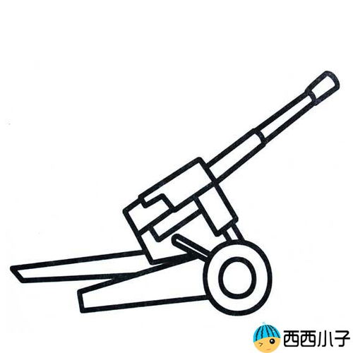 中国大炮怎么画简笔画图片