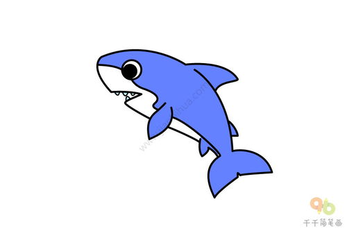 教你手绘卡通鲨鱼简笔画