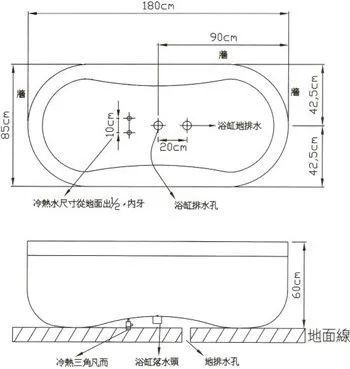 浴缸排水预留尺寸图片图片