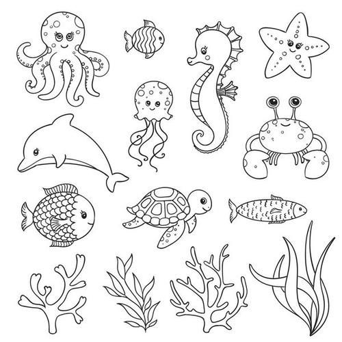 如何画一幅海底世界简笔画,怎么画海底的鱼?