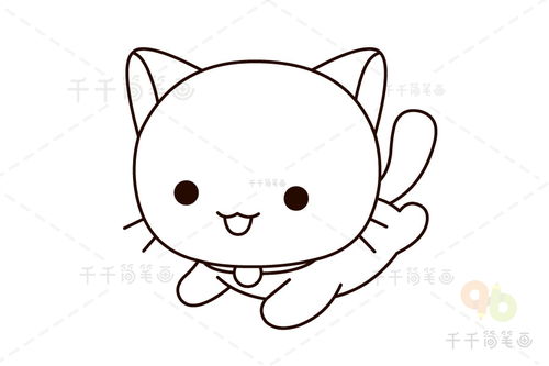 简笔画猫咪的画法,可爱简笔画猫咪